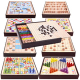 Wooden Multifunctional Parent-Child Interactive Children Educational Chessboard Toy Set, 2 in 1 A Model, 2 in 1 B Model, 2 in 1 C Model, 3 in 1 A Model, 3 in 1 B Model, 3 in 1 D Model, 3 in 1 E Model, 3 in 1 F Model, 4 in 1 C Model, 4 in 1 D Model