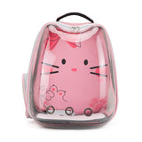 Cartoon Pattern Cat Transparent Pet Bag Space Capsule Portable Pet Backpack, Pink, Blue, Black, Grey