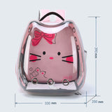 Cartoon Pattern Cat Transparent Pet Bag Space Capsule Portable Pet Backpack, Pink, Blue, Black, Grey