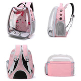 Cartoon Pattern Cat Transparent Pet Bag Space Capsule Portable Pet Backpack, Pink, Blue, Black, Grey