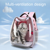 Cartoon Pattern Cat Transparent Pet Bag Space Capsule Portable Pet Backpack, Pink, Blue, Black, Grey