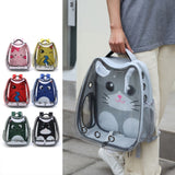 Cartoon Pattern Cat Transparent Pet Bag Space Capsule Portable Pet Backpack, Pink, Blue, Black, Grey