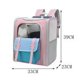 Square Foldable Cats Backpack Pets Outdoor Portable Double Shoulder Bag