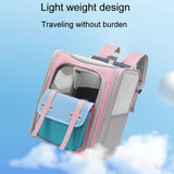 Square Foldable Cats Backpack Pets Outdoor Portable Double Shoulder Bag