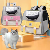 Square Foldable Cats Backpack Pets Outdoor Portable Double Shoulder Bag