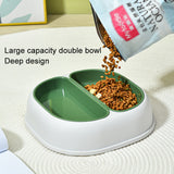 Square Dual Color Pet Double Bowl Anti-spill Cat and Dog Rice Bowl, Pink, Green, Blue