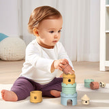 Stacking Teether Toddler Baby Grip Anti Teething Stacking Stacking Castle Kids Toys, 5 In 1