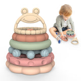 Toddler Baby Stackable Grip Anti-Eating Teether Stacking Kids Toys, 6 In 1