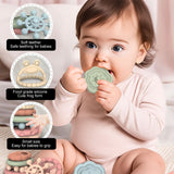 Toddler Baby Stackable Grip Anti-Eating Teether Stacking Kids Toys, 6 In 1