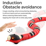 Intelligent Electric Induction Obstacle Avoidance Silver Ring Snake Cat Teasing Toys Trick Rattlesnake