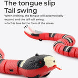 Intelligent Electric Induction Obstacle Avoidance Silver Ring Snake Cat Teasing Toys Trick Rattlesnake