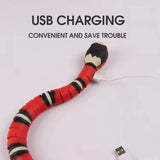 Intelligent Electric Induction Obstacle Avoidance Silver Ring Snake Cat Teasing Toys Trick Rattlesnake