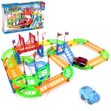 Rail Car Toy Set Assembled Electric Rail Toys, With a Racing Car, With a Train, With a Fire Truck), With a Bus