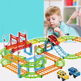 Rail Car Toy Set Assembled Electric Rail Toys, With a Racing Car, With a Train, With a Fire Truck), With a Bus