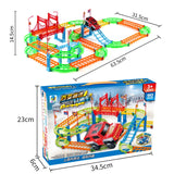 Rail Car Toy Set Assembled Electric Rail Toys, With a Racing Car, With a Train, With a Fire Truck), With a Bus