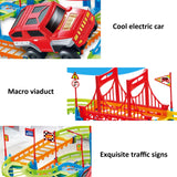 Rail Car Toy Set Assembled Electric Rail Toys, With a Racing Car, With a Train, With a Fire Truck), With a Bus