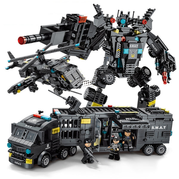 SWAT Shape Mecha Building Blocks Small Particle Assembled Educational Toys, Blackhawk SWAT 8577, Blackhawk SWAT 8839, 8-in-3 Blackhawk SWAT, 8-in-3 SWAT Pioneer