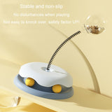 Teasing Cats Toy Turntable With Spring Leaky Food Ball Pet Cats Play Tray