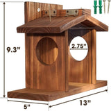 Wood Squirrel Feeder Chipmunk House For Corn, Peanuts