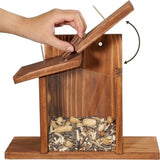 Wood Squirrel Feeder Chipmunk House For Corn, Peanuts