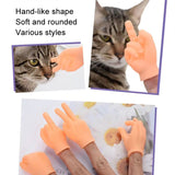 Pet Finger Holder Mini Rubber Toys High Elasticity Jerking Cat Artifact, 4pcs /Set, 6pcs /Set