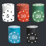 Texas Holdem Poker Points Coins Mahjong And Chess Room Card Chips, 100pcs /Box