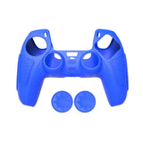 For PS5 Gamepad Silicone Protective Case Anti-Skid Soft Silicone Cover, White, Blue, Black, White+2 Hats, Blue+2 Hats, Black+2 Hats, White+8 Hats, Blue+8 Hats, Black+8 Hats