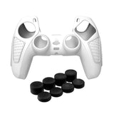 For PS5 Gamepad Silicone Protective Case Anti-Skid Soft Silicone Cover, White, Blue, Black, White+2 Hats, Blue+2 Hats, Black+2 Hats, White+8 Hats, Blue+8 Hats, Black+8 Hats