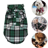 Summer Pet Dog Clothes for Small Dogs Fashion Cotton Cat Dog Plaid Shirt, XS, S, M, L