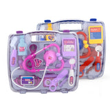 Simulation Stethoscope Set Portable Medicine Box Child Doctor Role Playing Toy, Stethoscope Set (Purple), Stethoscope Set (Blue)