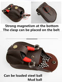 Steel Ball Package Leather Slingshot Bag Durable Without Deformation for Hunting, Color Random Delivery