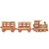 Wooden Three Section Locomotive Office Creative Home Decoration Simulation Toy, Wooden Three Section Train