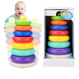 Music Rainbow Stacking Ring Rainbow Tower Tumbler Children Stacking Rings, Rainbow Tower