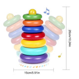 Music Rainbow Stacking Ring Rainbow Tower Tumbler Children Stacking Rings, Rainbow Tower