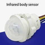 Indoor Outdoor Infrared Light Motion Sensor Time Delay PIR Switch LED Sensitive Night Lamp, AC 220V