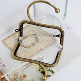 Square Frame Handbag Purse Metal Handle Accessories, Square Frame Handle