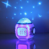 Simple Student Music Calendar Alarm Clock Creative Colorful Decompression Electronic Clock Star Projection Clock, Music Calendar Alarm Clock