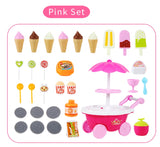 Simulation Small Carts Girl Mini Candy Cart Ice Cream Shop Children Toys with Music and Light