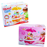 Simulation Small Carts Girl Mini Candy Cart Ice Cream Shop Children Toys with Music and Light