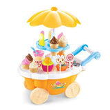 Simulation Small Carts Girl Mini Candy Cart Ice Cream Shop Children Toys with Music and Light