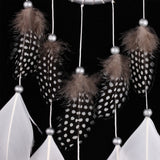 White Dream Catcher Wall Car Hanging Decoration Silver Feather Core Bead Handmade Dreamcatcher, MS6006