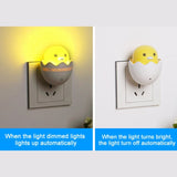 Yellow Duck Wall Socket Lamps LED Night Light Light Control Sensor Bedroom Night Lamp, US Plug, AC 220V