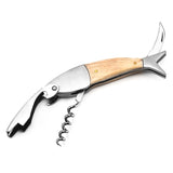 Fish Shape Wine Opener Wine Multifunctional Corkscrew with Wooden Handle, Fish Shape