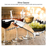 Fish Shape Wine Opener Wine Multifunctional Corkscrew with Wooden Handle, Fish Shape