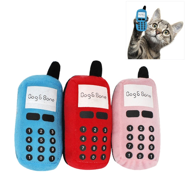 WJ010500 Pet Dog Cat Toys Phone Shaped Chew Play Squeaky Plush Practice Toys, WJ010500 Phone Pet Toys