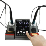 SUGON T1602 220V Dual Station Electric Soldering Station with Double Handle, EU Plug, T1602, EU Plug