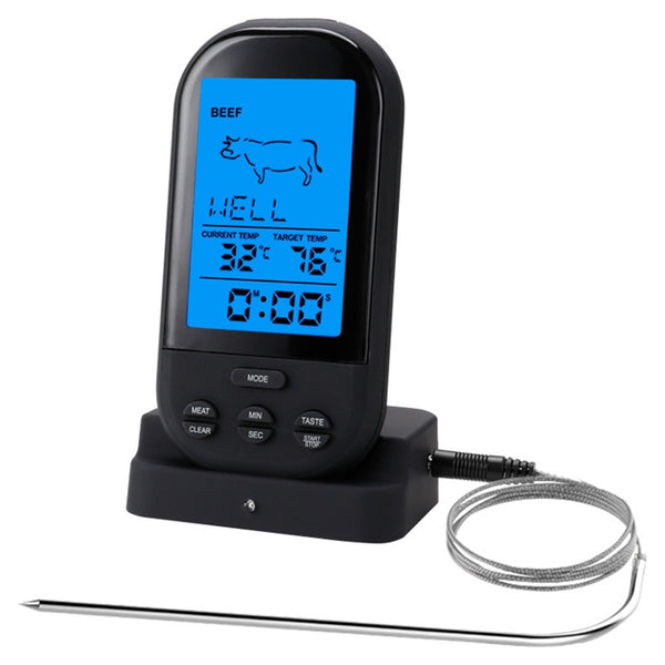 TS-HY62 Digital Kitchen Food Cooking BBQ Wireless Thermometer(Black), Single Probe