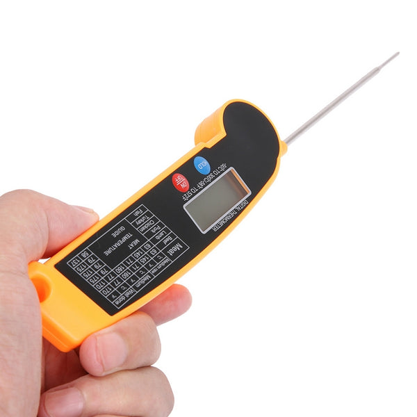 TS-BY52-Y Kitchen Food Cooking BBQ Foldable Waterproof Probe Thermometer(Yellow), TS-BY52-Y