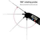 TS-BY52-B Kitchen Food Cooking BBQ Foldable Waterproof Probe Thermometer(Black), TS-BY52-B