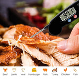 TS-BY52-B Kitchen Food Cooking BBQ Foldable Waterproof Probe Thermometer(Black), TS-BY52-B